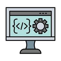 software desarrollo línea lleno icono diseño vector