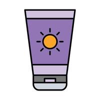 Sun Block Line Filled Icon Design vector