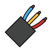 Wires Line Filled Icon Design vector