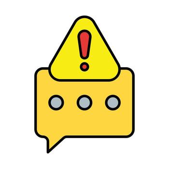 Error Message Line Filled Icon Design vector