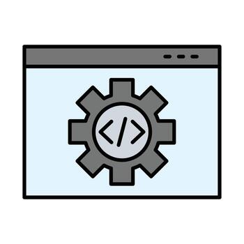 backend línea lleno icono diseño vector