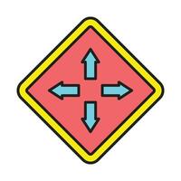 Direction Line Filled Icon Design vector