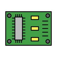 Pcb Board Line Filled Icon Design vector