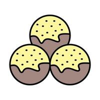 Takoyaki Line Filled Icon Design vector