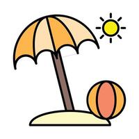 Beach Line Filled Icon Design vector