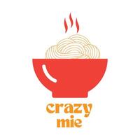 noodle restaurant logo design for graphic designer or owner shop vector
