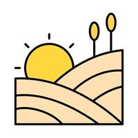 Field Line Filled Icon Design vector