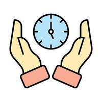 Time Save Line Filled Icon Design vector