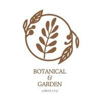 botanical logo design for graphic designer or flower store vector