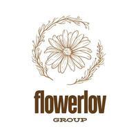 botanical logo design for graphic designer or flower store vector