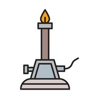 Bunsen Burner Line Filled Icon Design vector