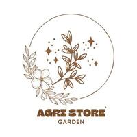 botanical logo design for graphic designer or flower store vector