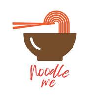 noodle restaurant logo design for graphic designer or owner shop vector