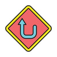 Turn up Line Filled Icon Design vector