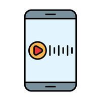 Audio Message Line Icon vector