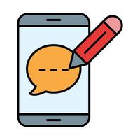 Write Message Line Icon vector