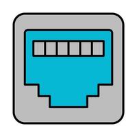 Rj45 Line Filled Icon Design vector