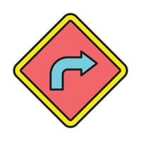 Turn Right Line Filled Icon Design vector