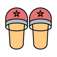 Slippers Line Filled Icon Design vector