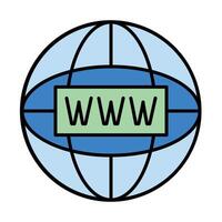 Domain Line Filled Icon Design vector