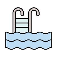 Swimming Pool Line Filled Icon Design vector