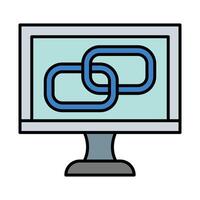 Backlink Line Filled Icon Design vector