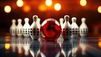 A Satisfying Bowling Border Featuring the Ball's Bullseye on the Pin Line photo