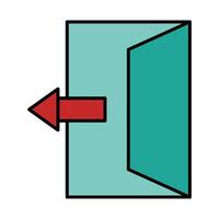 Exit Door Line Filled Icon Design vector
