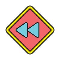 Backward Line Filled Icon Design vector
