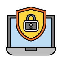 Online Security Line Icon vector