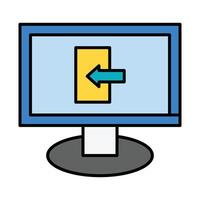 Login Line Filled Icon Design vector