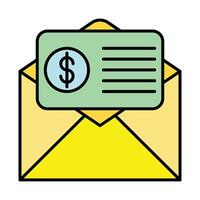Paycheck Line Filled Icon Design vector
