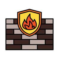 Firewall Line Icon vector