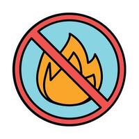 No Fire Line Filled Icon Design vector
