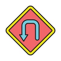 Turn Back Line Filled Icon Design vector