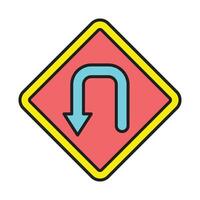 Turn Back Line Filled Icon Design vector