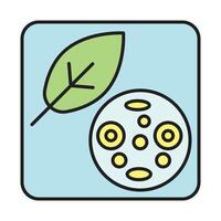 Plant Cell Line Filled Icon Design vector