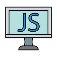 Javascript Line Filled Icon Design vector