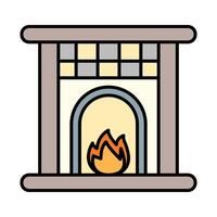 Fireplace Line Icon vector