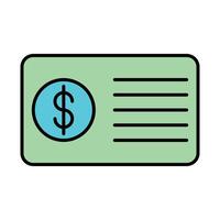 Paycheck Line Filled Icon Design vector