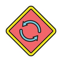 Repeat Line Filled Icon Design vector