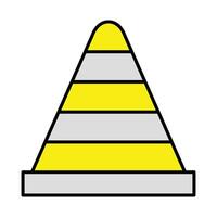 Traffic Cone Line Filled Icon Design vector