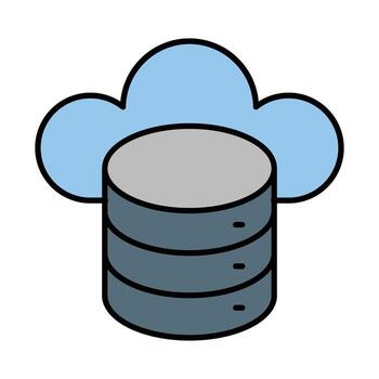 Cloud Data Line Filled Icon Design vector