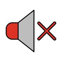 Mute Line Filled Icon Design vector