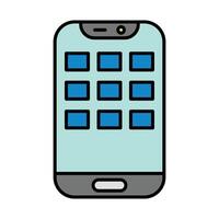 Mobile App Line Filled Icon Design vector