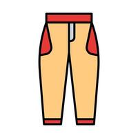 pantalón línea lleno icono diseño vector