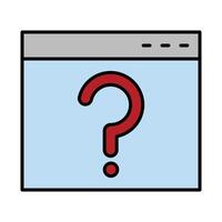 Question Line Filled Icon Design vector
