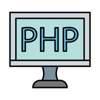 Php Line Filled Icon Design vector