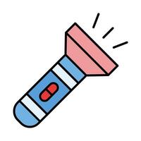 Torch Line Filled Icon Design vector