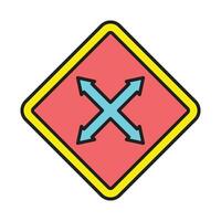 Cross Line Filled Icon Design vector